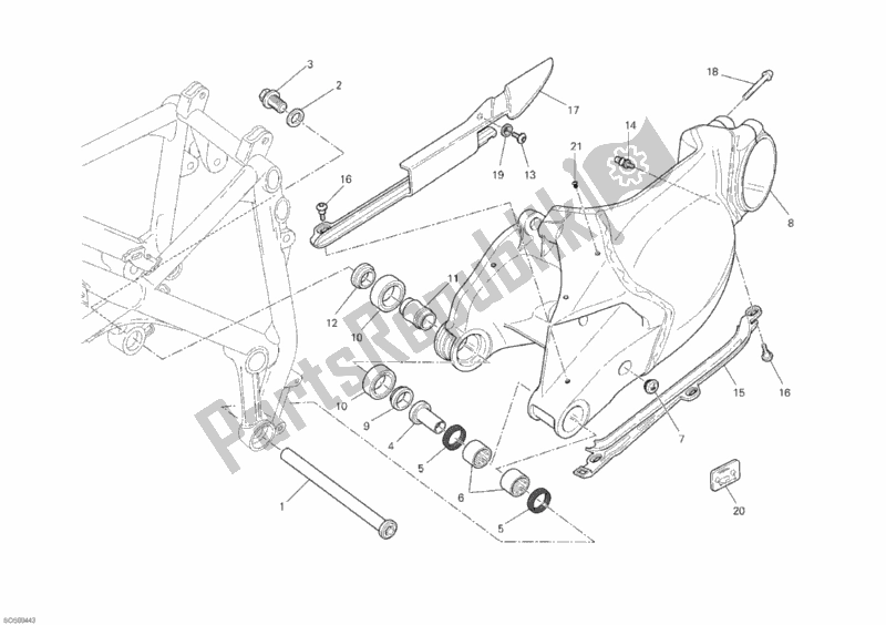 Todas las partes para Brazo Oscilante de Ducati Superbike 848 EVO 2011